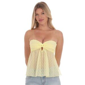 LUCY IN THE SKY YELLOW SWISS DOT TOP